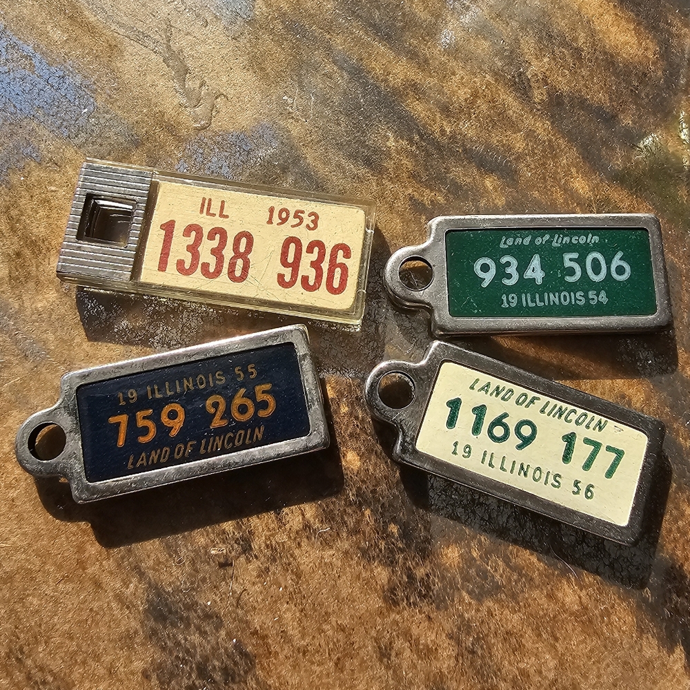 Vintage Tiny License Plate Tags